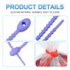 MECCANIXITY 12 Pack Silicone Cable Ties 6 Inch Reusable Zip Ties Silicone Twist Ties for Home Office Kitchen Organizer Food Bag Cord Key Management Blue view 4
