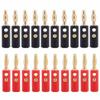 20PCS Speaker Banana Plug,4mm Gold Plated Speaker Wire Banana Plugs Connectors, Compatible with Up to 3mm Diameter of Speaker Cable view 1