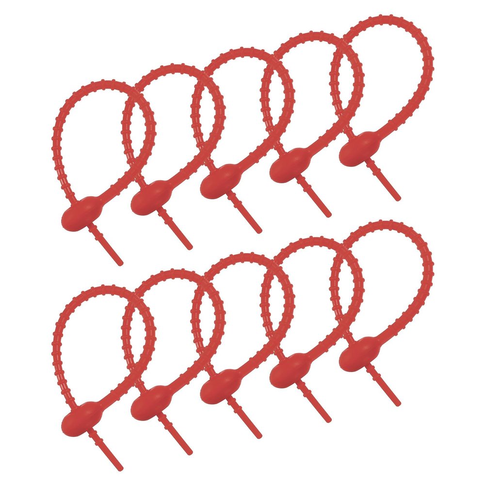 MECCANIXITY 20 Pack Silicone Cable Ties 7 Inch Reusable Zip Ties Silicone Twist Ties for Home Office Kitchen Organizer Food Bag Cord Key Management Burgundy