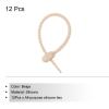MECCANIXITY 12 Pack Silicone Cable Ties 7 Inch Reusable Zip Ties Silicone Twist Ties for Home Office Kitchen Organizer Food Bag Cord Key Management Beige view 3