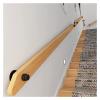 ALDEPO Grab Bars Wooden, 2 Feet/6 Foot/8 Feet/1212Ft Staircase Handrails, Exterior Steps/Loft Auxiliary Grab Bar for Childern/Disabled/1.8M (Color : 1m) view 3