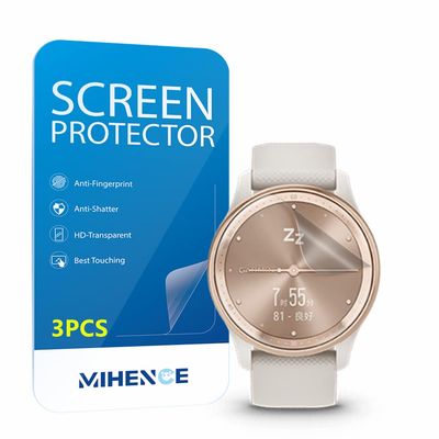 MIHENCE Compatible for Garmin vivomove Trend Screen Protector, HD Full Coverage Invisible TPU Screen Protector Compatible for vivomove Trend 40mm Hybrid Smartwatch - 2023 (3PCS)