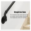 ALDEPO Grab Bars Black Metal Elderly/Disabled Staircase Handrails, Indoors/Exterior/Loft Against The Wall Banister Handrail, Industrial Heavy Duty Barrier-Free Grab Bar/3.9M (Color : 1.5m) view 4