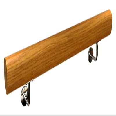 ALDEPO Grab Bars Wood Wall Mount Handrail with Stainless Steel Bracket, Inside/Outside Staircase Handrails, Seniors Auxiliary Safety Grab Bar, Include Hardware/2.4M (Color : 1.4m)