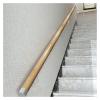 Grab Bars Wooden Banister Handrail with Stainless Steel Bracket, Exterior/Interior/Home/Kindergarten Staircase Handrails, Children's/Elderly Anti-Slip Grab Bar)/White/0.5M ( Color : Wood Color , S view 2