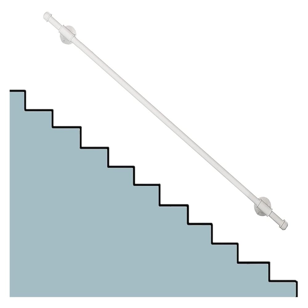ALDEPO Grab Bars White Metal Handrails for Outside Steps Ramp, 3.2Ft/5Ft/6.5Ft/10Ft/12Ft Non-Slip Stair Handrail with Complete Kit, Wall Grab Bars for Elderly Disabled Kids/0.7M (Color : 5m)