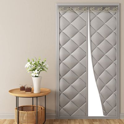 YWBXSHKD Magnetic Thermal Insulated Door Curtain 59x78in, Heavy Duty Thermal Insulated Curtain Oxford Cloth Door Screen Soundproof Panel, Thicken Blackout Insulated Door