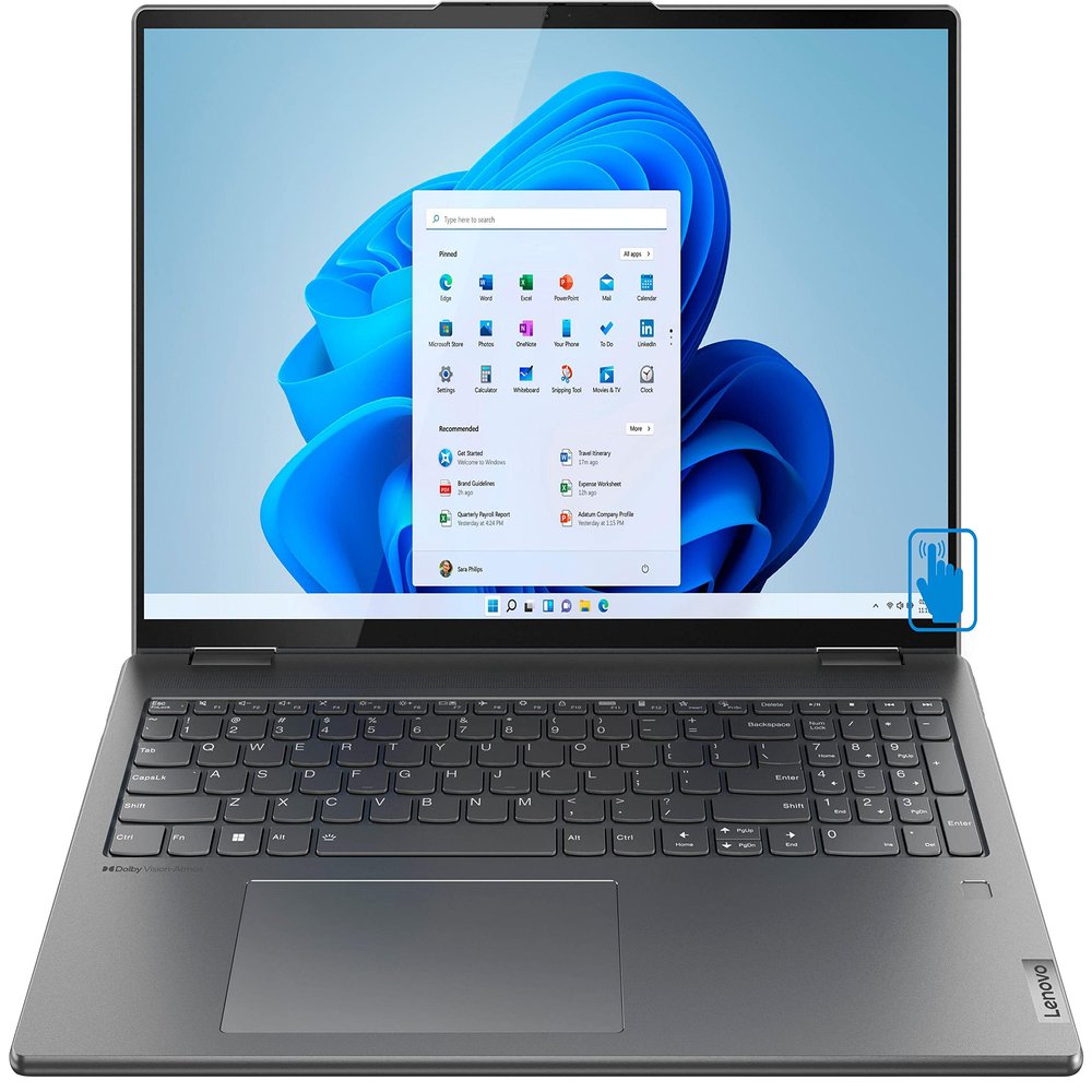 Lenovo Yoga 7 82QG00 Home & Business 2-in-1 Laptop (Intel i5-1240P 12-Core, 8GB LPDDR5 4800MHz RAM, 512GB PCIe SSD, Intel Iris Xe, 16.0" 60Hz Touch Win 11 Pro) Refurbished (Renewed)