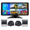 Backup Camera System Kit, 10.36 Inch Touch Screen, 4 AHD Waterproof & Night Vision Camera Dash Cam, DVR Recording Music Video Playback, 12-35V Reversing System for Truck RV Campers view 1