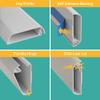 D-Line TV Wall Mount Cord Hider, Hide Mounted TV Cables, Wire Covers, Self Adhesive Cover for Cords, Paintable, Low Profile, Seamless Cable Raceway - 2X 2.36in W x 0.59in H x 15.7in L - White view 2