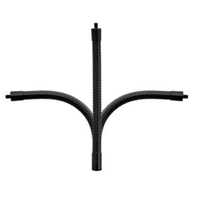 GRIFITI Nootle Flexible Metal Black Gooseneck Arm Flex Leg Stand 1/4 20 Threaded Male Female Goose Neck for Camera, Clamps, Microphone, Phone Holder and Tablet Mount (6 x .75 x .75 Inches)