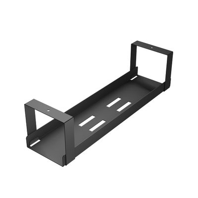 D-Line Under Desk Cable Management Tray, Cable Basket for Power Strips, Self-Adhesive or Screw-fix, Regain Wasted Space & Improve Appearance - Black