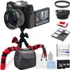 Acuvar 4K 56MP Digital Camera Kit for Photography, Vlogging Camera for YouTube with Flip Screen, WiFi, Wide Angle & Macro Lens, 64GB Micro SD Card, 12" Flexible Tripod, Carrying Case, Card Reader view 1