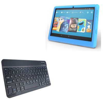 BoxWave Keyboard Compatible with Paxodo Kids Tablet PXD10069 (10 in) - SlimKeys Bluetooth Keyboard, Portable Thin with Chiclet-Style Keys - Jet Black