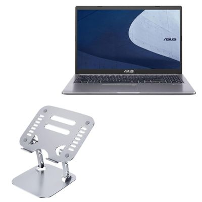 BoxWave Stand and Mount Compatible with ASUS ExpertBook (P1512) - Executive VersaView Laptop Stand, Ergonomic Adjustable Viewing Angle Metallic Riser - Metallic Silver