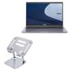 BoxWave Stand and Mount Compatible with ASUS ExpertBook (P1512) - Executive VersaView Laptop Stand, Ergonomic Adjustable Viewing Angle Metallic Riser - Metallic Silver view 1