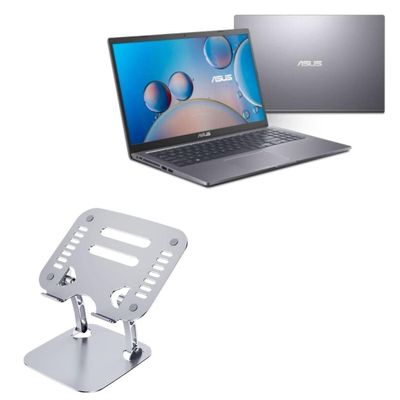 BoxWave Stand and Mount Compatible with ASUS VivoBook 15 (R565) - Executive VersaView Laptop Stand, Ergonomic Adjustable Viewing Angle Metallic Riser - Metallic Silver