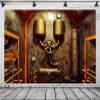BELECO 12x10ft Fabric Retro Rusty Steampunk Photography Backdrop Industrial Steam Pipes Pressure Gauge Background Steam Machine Nostalgia Novelty Artistic Design Party Decor Wallpaper Photo Props view 3