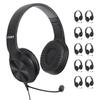 Coby Wired Headphones, 10-Pack, Folding On-Ear Headset with Microphone, Cushioned Earpads, Bundle Headphones for Gaming, Schools, Call-Centers, Customer Service, in-Line Call Control (Boom Mic) view 1
