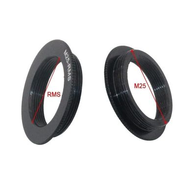 Microscope Objective Lens Adapter Ring C-Mount to RMS M42 to RMS Female Thread 20.2mm to Male Thread 15.2mm M25 to RMS Adaptor (Color : AD-M25-RMS)