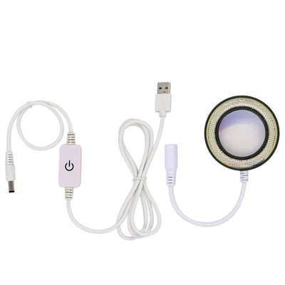 2 in 1 LED Microscope Light Illuminator USB Round Lamp for Binocular Trinocular Microscopio
