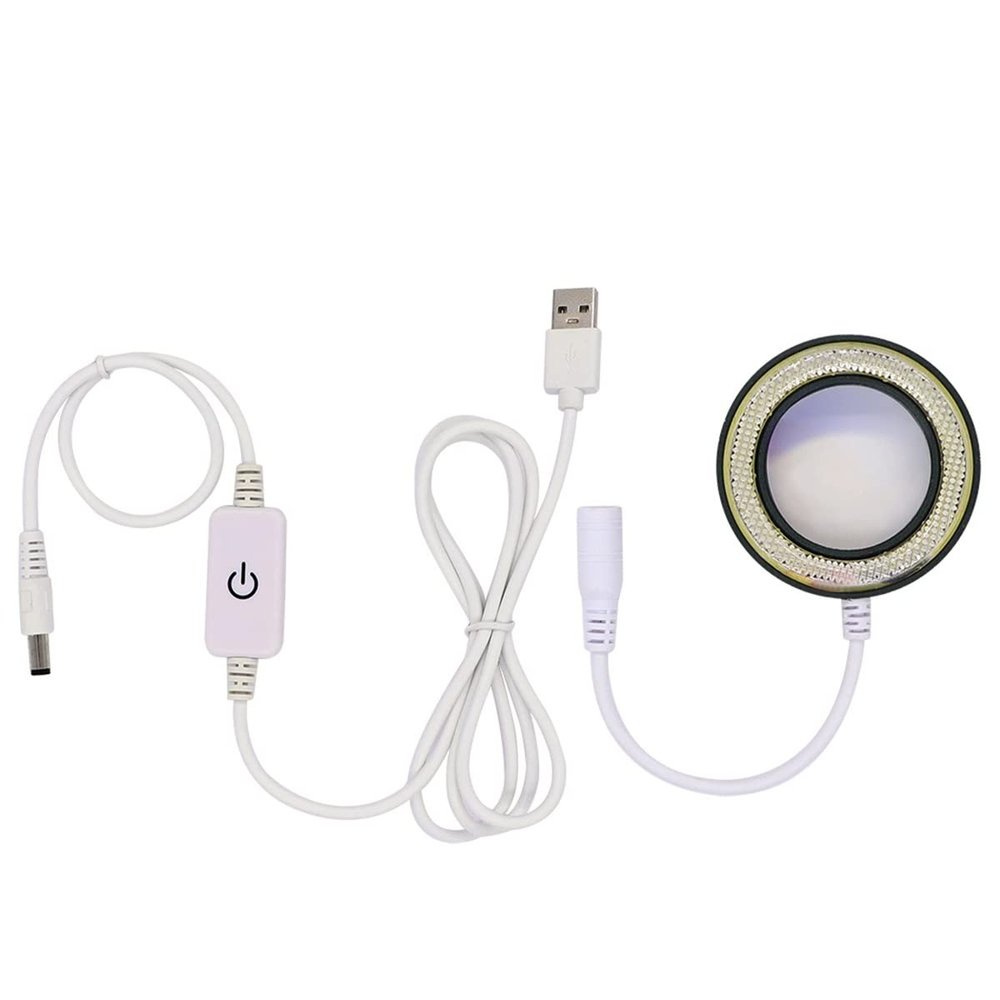 2 in 1 LED Microscope Light Illuminator USB Round Lamp for Binocular Trinocular Microscopio