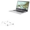BoxWave Stand and Mount Compatible with ASUS Chromebook CX1 (CX1400) - Pocket Aluminum Stand 3-in-1, Portable Multi Angle Viewing Riser - Metallic Silver view 1