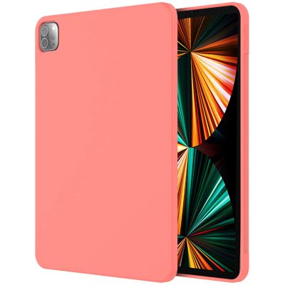 AdirMi Case for iPad Pro 12.9-Inch (6th/5th/4th/3rd Gen, 2022/2021/2020/2018 Model), Liquid Silicone Soft Gel Rubber Full Body Protection Shockproof Scratch Resistant Case Cover,Orange