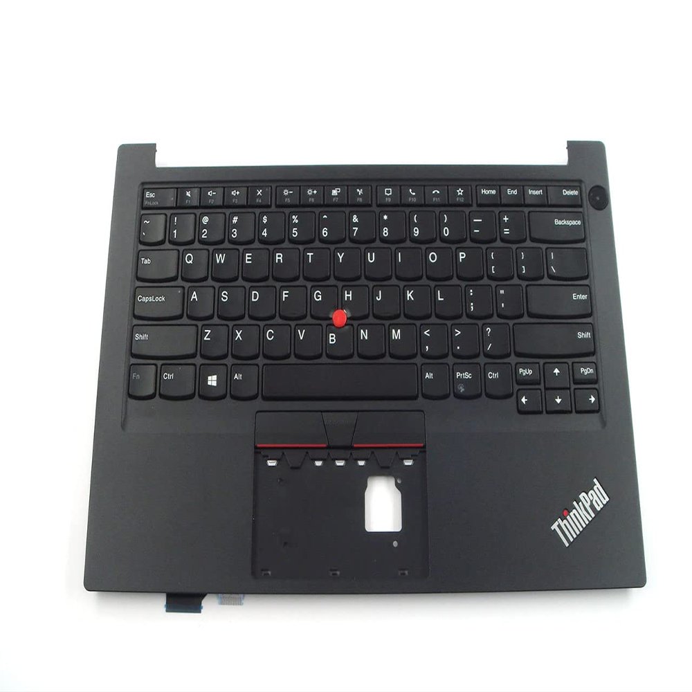 Bayjebu Parts for Lenovo ThinkPad E14 Gen 2 Palmrest Keyboard Bezel with US-English Non-Backlit Keyboard for Non-Fingerprint 5M10W64653