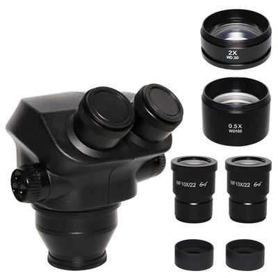 Microscope Accessories Kit Black 7X-45X 3.5X-90X Simul-Focal Binocular Microscope +0.5X 2.0X Auxiliary Lens Eyepiece Cotinuous Zoom Stereo Microscope Head Microscope Slides (Color : 3.5-90X)