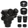 Microscope Accessories Kit Black 7X-45X 3.5X-90X Simul-Focal Binocular Microscope +0.5X 2.0X Auxiliary Lens Eyepiece Cotinuous Zoom Stereo Microscope Head Microscope Slides (Color : 3.5-90X) view 1