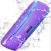 ERKEI SEHN Bluetooth Speaker, IPX7 Waterproof Wireless Speakers, Flashing Light, 25W Super Bass, 24H Playtime, Graduation Birthday Gifts for Him, TWS Pairing, Beach Essentials, Purple view 1