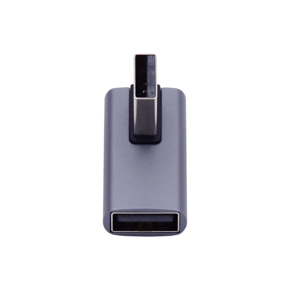 Cablecc 10Gbps Male to Female USB3.0 Extension Power Data Video Adapter 90 Degree Low Profile Right Angled Type