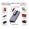 Cablecc 10Gbps Male to Female USB3.0 Extension Power Data Video Adapter 90 Degree Low Profile Right Angled Type view 2