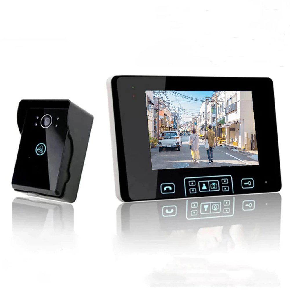 ANJIELO SMART Video Intercom 2.4GHz Wireless 7''Touch Key Screen Video Door Phone Intercom Access Control System Doorbell Night Vision