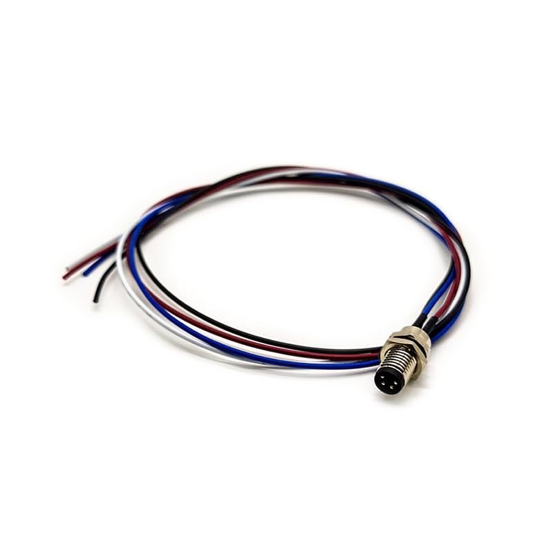 10pcs M8 Male 4Pin Cable Connector Shield Solder Type Panel Aviation for Cable 24AWG 0.5M Straight Waterproof