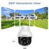 aosu Solar Security Camera Wireless Outdoor with Panoramic PTZ, Human Auto Tracking, 2K Night Vision, Light and Sound Alarm, 2-Way Audio, Works with Alexa/Google Assistant for Home Surveillance view 2