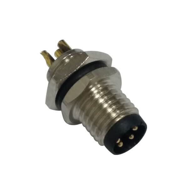 10pcs M8 Male 4Pin Connector Waterproof Straight IP66 Solder Cable Socket Back Mount