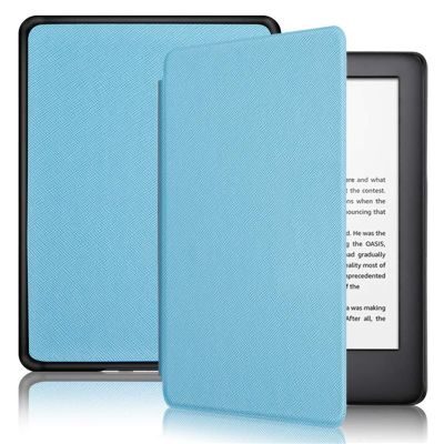Solid Color Case for Kindle Voyage Released in 2014, Not Suitable for Other Devices. Cross Texture Protective Case with Automatic Wake-Sleep Function