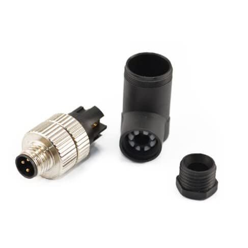 10pcs M8 Wireable 4 Pin Connector Plug Waterproof IP67 90 Degree Male Plug Assemble Unshield Plug