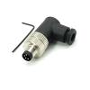 10pcs M8 Wireable 4 Pin Connector Plug Waterproof IP67 90 Degree Male Plug Assemble Unshield Plug view 4