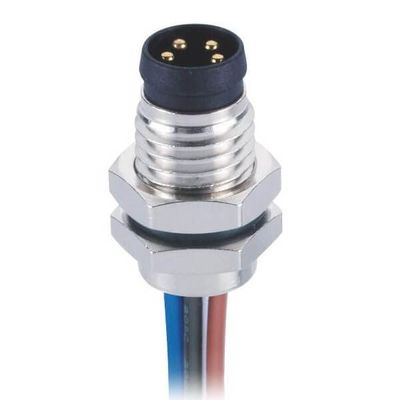 10pcs M8 A Coding Connector Rear Panel Mount Waterproof Front Mount M8 4Pin Male Socket with 1M 24AWG Wire