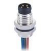 10pcs M8 A Coding Connector Rear Panel Mount Waterproof Front Mount M8 4Pin Male Socket with 1M 24AWG Wire view 1