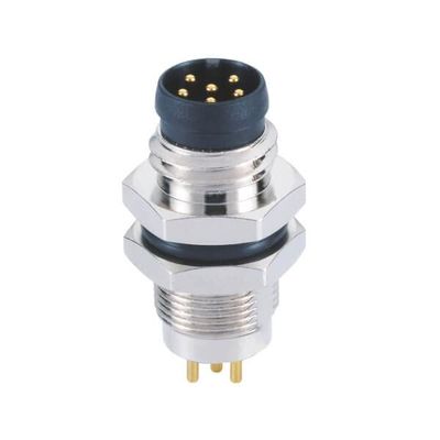 10pcs M8 Male 6Pin Panel Mount Connector Waterproof A Coding PCB Type, M8 Connector