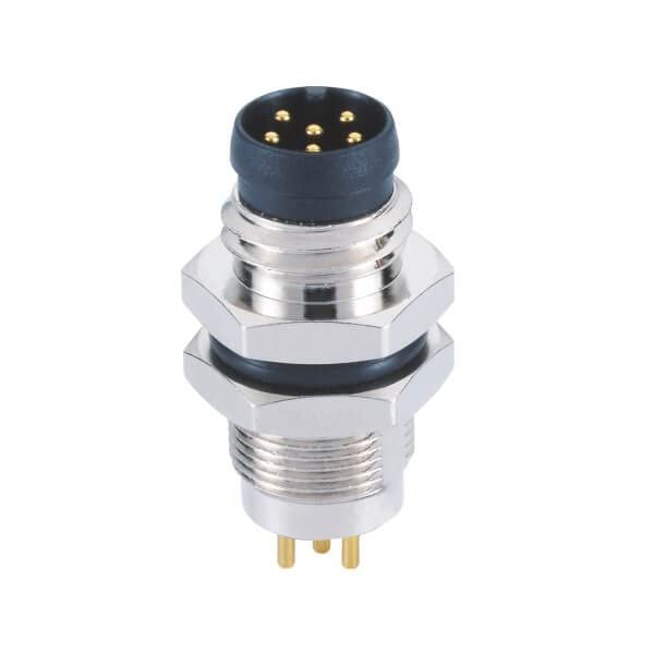 10pcs M8 Male 6Pin Panel Mount Connector Waterproof A Coding PCB Type, M8 Connector