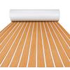 FOCEAN Boat Flooring EVA Foam Boat Decking Faux Teak Marine Flooring Marine Mat Sheet for Motorboat RV Yacht Kayak Surfboard, 94.5''x 47.2'', Brown with White Lines view 1