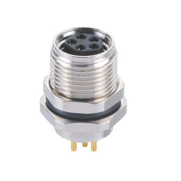 10pcs M8 B Coding Female Circular Connector Panel Mount PCB Connector