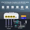 YuanLey 4 Port PoE Extender Gigabit with 3 PoE Out, IEEE 802.3af/at Mini 4 Channel Repeater 1000Mbps, VLAN, Wall and Din Rail Mount Passthrough POE Amplifier/Booster, Plug and Play view 2