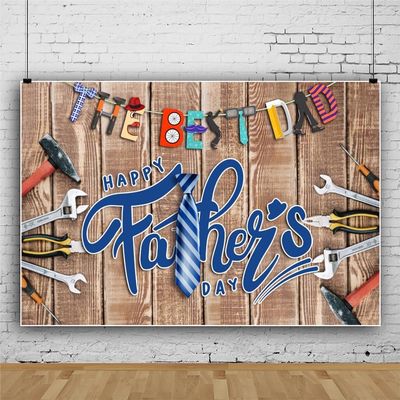 Leowefowa Happy Father's Day Photo Backdrop 10x8ft Vinyl Fixing Tools The Best Dad Photography Background for Daddy Festival Party Event Banner Decoration Studio Prop