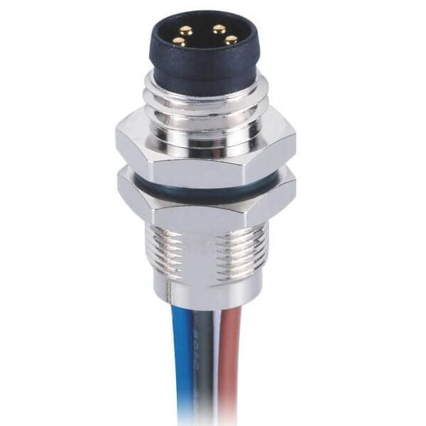 10 pcs 4Pin M8 Male Connector Waterproof Panel Mount Sensor Solder Type Receptacle With 1M 24AWG Wire